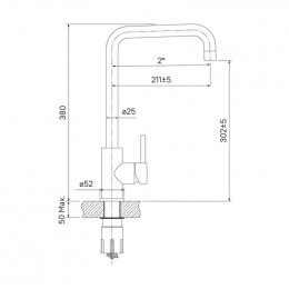 Смеситель для кухни, Kitchen Line, IDDIS, K05STL0i05