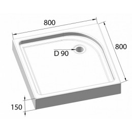 BelBagno Душевой поддон TRAY-BB-A-80-15-W