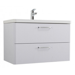 BelBagno Тумба с раковиной Due 80 подвесная Bianco Lucido ручки Хром полированный