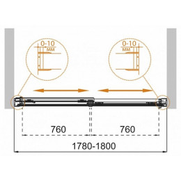 Cezares Шторка на ванну TANDEM-SOFT-VF-2-180/145-P-Cr