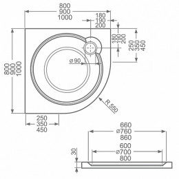 Roltechnik Экран для поддона "TAHITI-M 800"