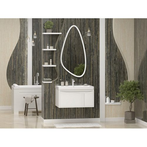 Brevita Тумба с раковиной Cascade 80 подвесная белая