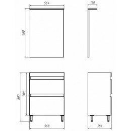 ASB-Mebel Мебель для ванной Коста 60 Ясень белый