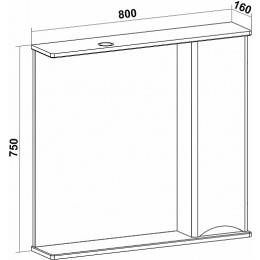 Runo Зеркальный шкаф Афина 80 R бежевый