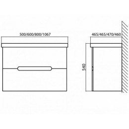 BelBagno Тумба с раковиной LUXURY 600 Tortora Lucido