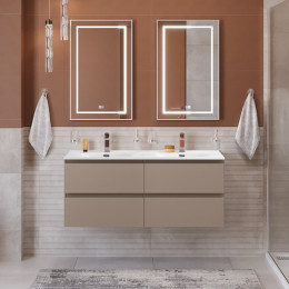 BelBagno Тумба с раковиной Kraft 120-2 подвесная Бежевый матовый