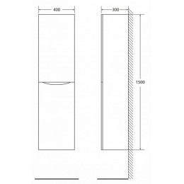 BelBagno Пенал для ванной FLY-MARINO-1500 Cappuccino Lucido L