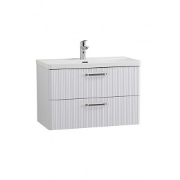 BelBagno Тумба с раковиной Due 80 подвесная Bianco Lucido ручки Матовый атласный никель