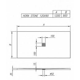 Kolpa San  Поддон для душа Hora stone 120x90 white