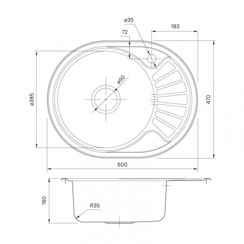 Мойка кухонная Iddis Suno S SUN60SLi77 60х47 шелковый блеск левая