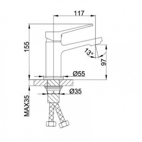 Смеситель для раковины Frap F1062 черный