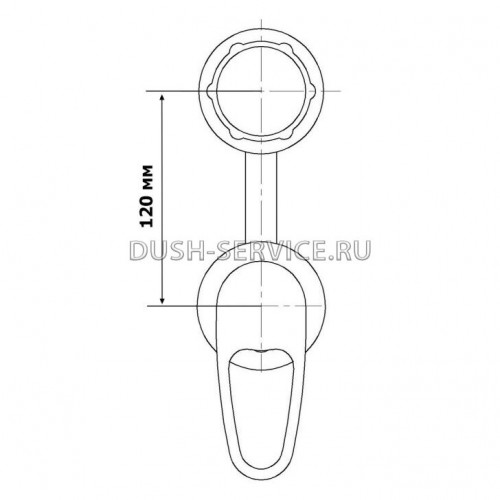 Смеситель для душевой кабины на 3 режима 120 мм SF2054 хомут