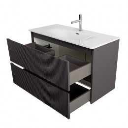 BelBagno Тумба с раковиной Uno mini 100 подвесная Темно-Серый матовый с раковиной BB-8099-3-100