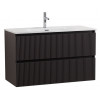 BelBagno Тумба с раковиной Uno mini 100 подвесная Темно-Серый матовый с раковиной BB-8099-3-100