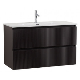 BelBagno Тумба с раковиной Uno mini 100 подвесная Темно-Серый матовый с раковиной BB-8099-3-100