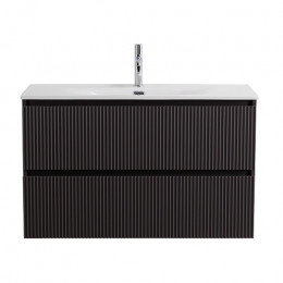 BelBagno Тумба с раковиной Uno mini 100 подвесная Темно-Серый матовый с раковиной BB-8099-3-100