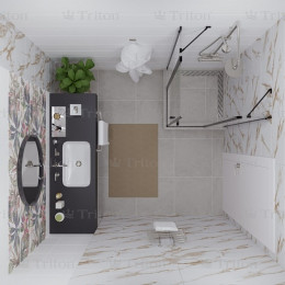Triton Душевой уголок Тау-Блэк 90x90