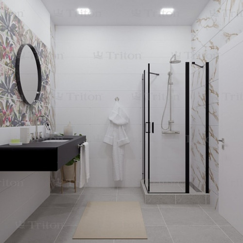 Triton Душевой уголок Тау-Блэк 90x90