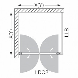 Roltechnik Двойные двери в нишу LLDO2/700 transparent