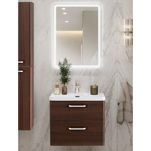 BelBagno Тумба с раковиной Due 60 подвесная Noce ручки Белый