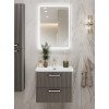 BelBagno Тумба с раковиной Due 60 подвесная Оружейная сталь ручки Белые