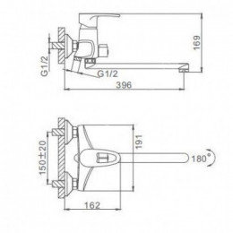 Смеситель для ванны Frap хром F2265