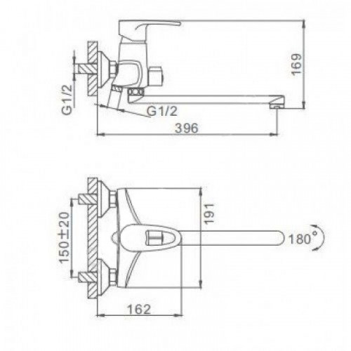 Смеситель для ванны Frap хром F2265