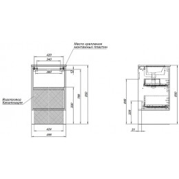 Aquanet Тумба с черной раковиной Милан 50 Flat подвесная дуб рустикальный