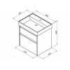 Aquanet Тумба с раковиной Nova Lite 60 2 ящика, дуб рустикальный