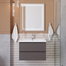 BelBagno Тумба с раковиной Kraft 75 подвесная Темно-Серый матовый с раковиной CZR-8070-75