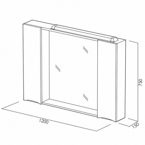 BelBagno Зеркало-шкаф MARINO-SPC-1200/750-2A-BL-P Bianco Lucido