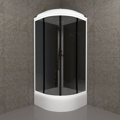 Triton Душевая кабина Грэй-Блэк 90x90 В