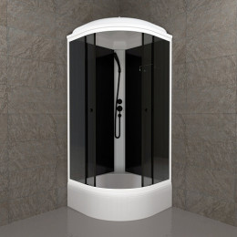 Triton Душевая кабина Грэй-Блэк 90x90 В