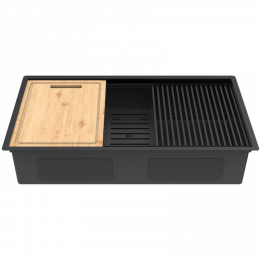 Мойка для кухни Lemark Tabaga 9932136 82x44 черный матовый