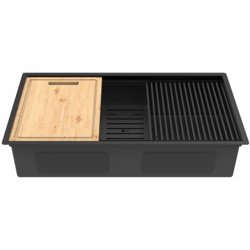 Мойка для кухни Lemark Tabaga 9932136 82x44 черный матовый