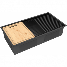 Мойка для кухни Lemark Tabaga 9932136 82x44 черный матовый
