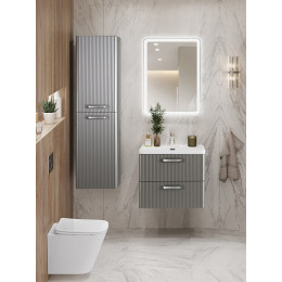 BelBagno Тумба с раковиной Due 50 подвесная Сатин ручки Хром полированный