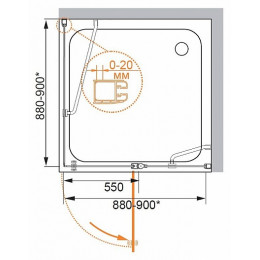 Cezares Душевой уголок ELENA-W-A-12-90-C-Cr