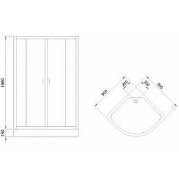 Royal Bath Душевой уголок RB90HK-T-BL 90х90х200