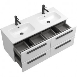 BelBagno Мебель для ванной Eco Cer-N 120 с 4 ящиками bianco lucido CZR-8073-120-2 ручки матовые чёрные
