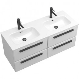 BelBagno Мебель для ванной Eco Cer-N 120 с 4 ящиками bianco lucido CZR-8073-120-2 ручки матовые чёрные