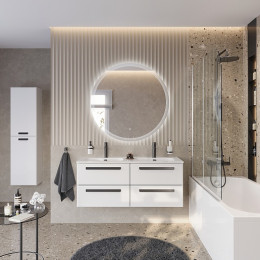 BelBagno Мебель для ванной Eco Cer-N 120 с 4 ящиками bianco lucido CZR-8073-120-2 ручки матовые чёрные