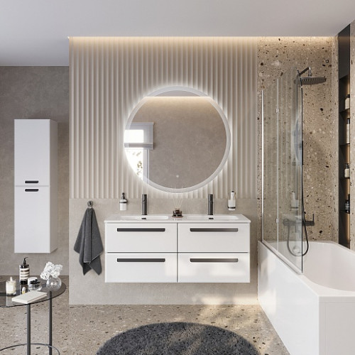 BelBagno Мебель для ванной Eco Cer-N 120 с 4 ящиками bianco lucido CZR-8073-120-2 ручки матовые чёрные