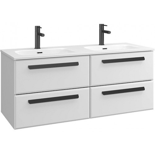 BelBagno Мебель для ванной Eco Cer-N 120 с 4 ящиками bianco lucido CZR-8073-120-2 ручки матовые чёрные