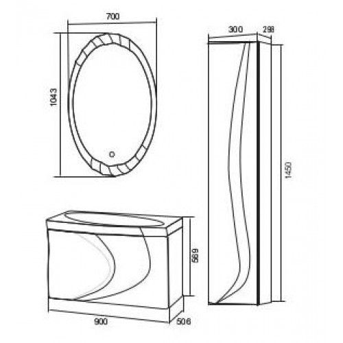 Зеркало 1Marka Mirage 70*105 Light, с подогревом