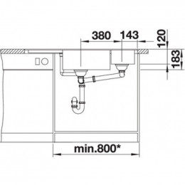 Мойка Blanco Delta II-F 525868 c клапаном-автоматом InFino черный