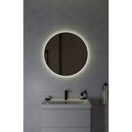 Зеркало ECLIPSE smart 80x80 в черной рамке