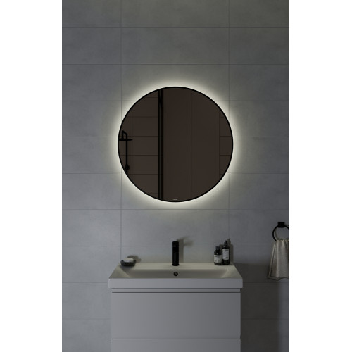 Зеркало ECLIPSE smart 80x80 в черной рамке