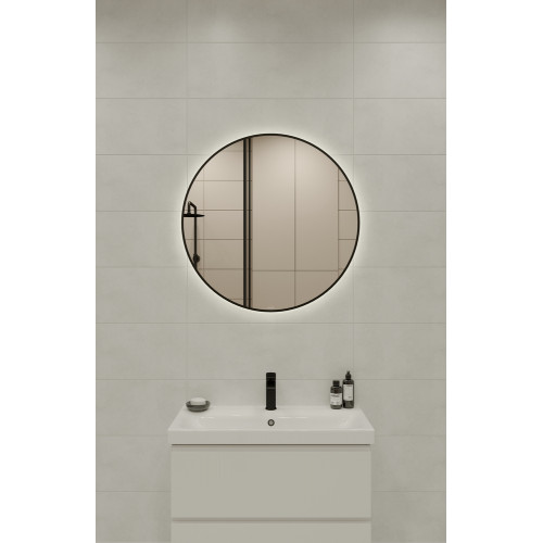 Зеркало ECLIPSE smart 80x80 в черной рамке
