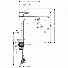 Смеситель для раковины Hansgrohe Metris 31183000